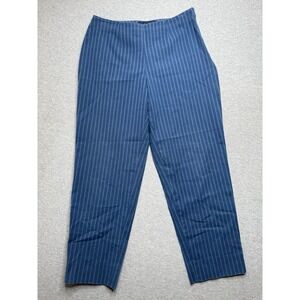 Piazza Sempione Womens Cotton High Rise Pleated Audrey Pants Blue Stripe Size 42